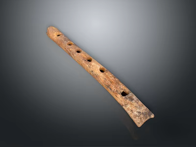 Natural Bone Handmade Daily Living Tool With Several Holes And Smooth Surface 3d model