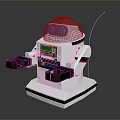 Game And Movie Character Robot With White Body Transparent Dome Head Control Panel And Antenna