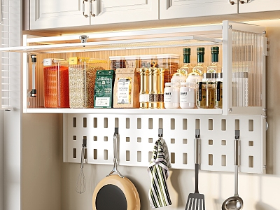 Storage Rack Kitchen Storage Rack Kitchen Appliances White Metal Cabinet Kitchen Ornaments Kitchen Utensils Coffee 3d model