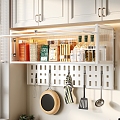 Storage Rack Kitchen Storage Rack Kitchen Appliances White Metal Cabinet Kitchen Ornaments Kitchen Utensils Coffee 3d model