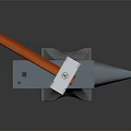 Metal Anvil With Red Handled Hammer Sturdy Blacksmith Tool On Dark Surface 3d model