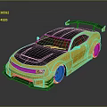 Yellow Sports Car With Black Roof And Rear Spoiler Modified Exterior Design And Aerodynamic Features