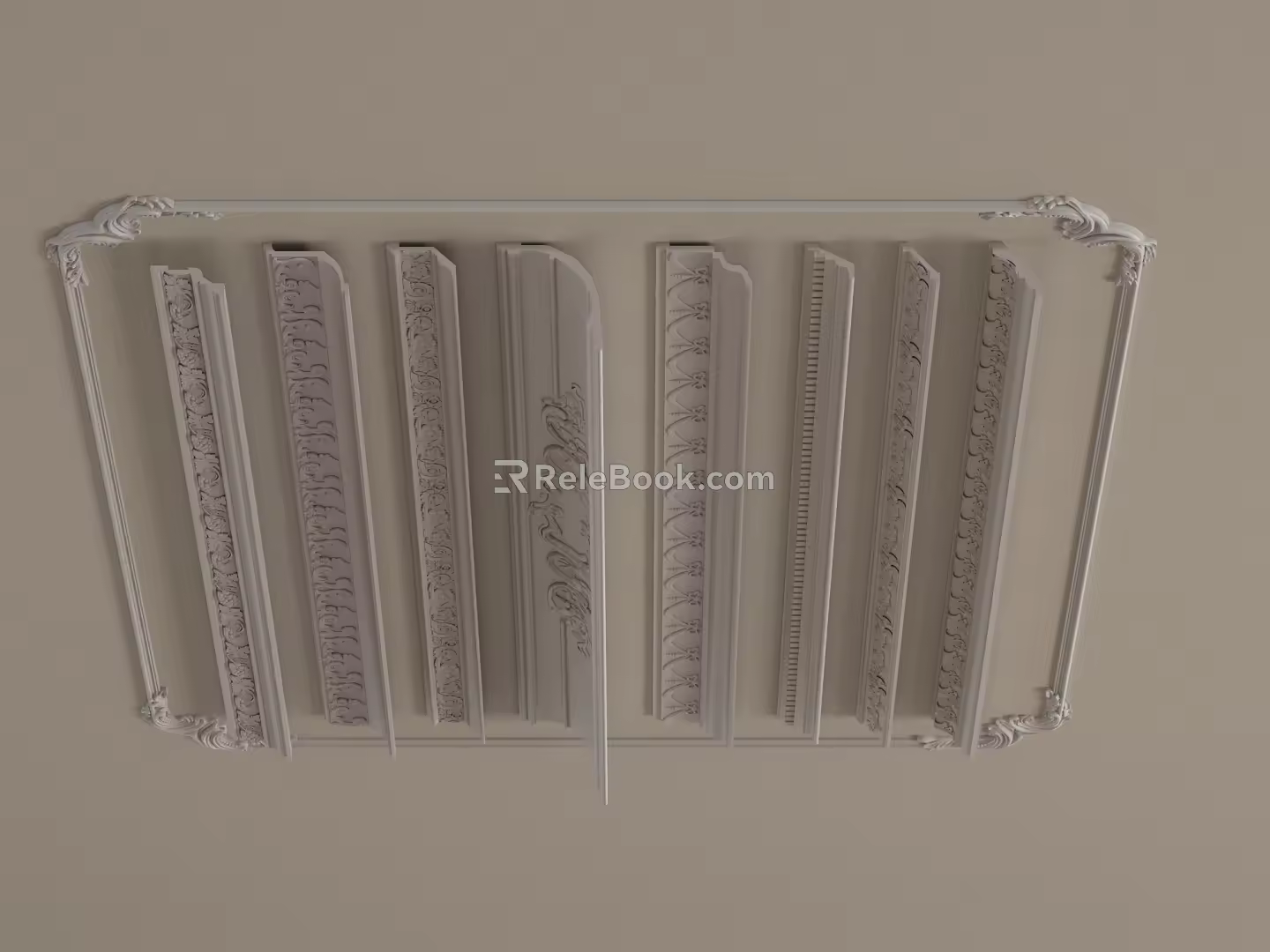 Gypsum Carved Lines 3d model