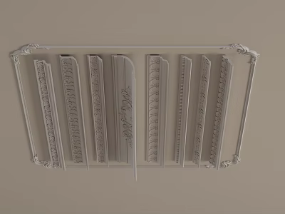 Various Decorative Gypsum Cornice Molding Designs With Ornate Patterns For Interior Decoration 3d model