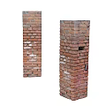 Red Brick Columns With Architectural Design And Small Opening Details 3d model