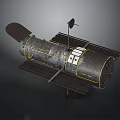 Metallic Cylindrical Spacecraft Module With Solar Panels Antenna And Structural Panels