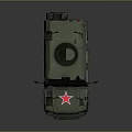 Military Green Armored Vehicle With Red Star Emblems And Off Road Wheels Design