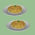 Fresh Spaghetti Served On White Plates With Red Toppings And Green Parsley