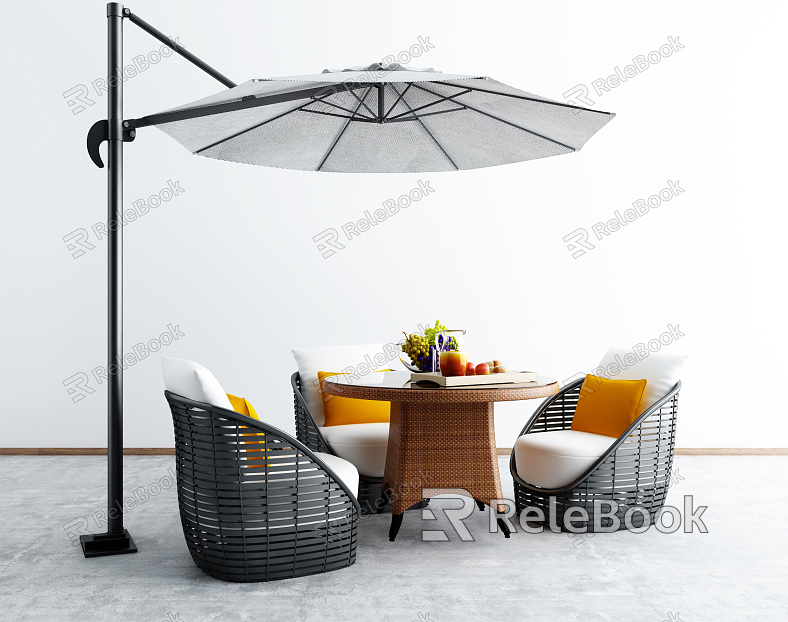 Modern Outdoor Table and Chair Balcony Parasol model