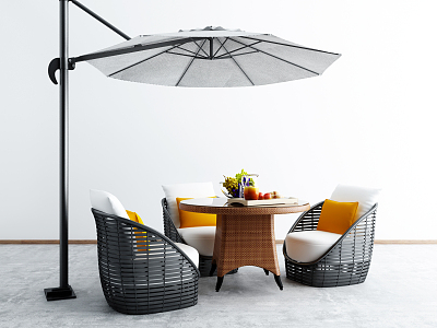 Modern Outdoor Table and Chair Balcony Parasol model