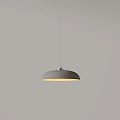 Modern Simple Gray Pendant Light With Round Shape And Warm Yellow Glow 3d model