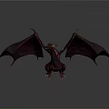 Mythical Winged Dragon With Red Purple Scales And Golden Accents In Fantasy Design