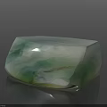 Natural Jade Ornament Decoration Set With Green White Glossy Surface And Irregular Shape