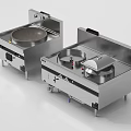 Stainless Steel Commercial Kitchen Cooking Equipment With Single And Double Burners