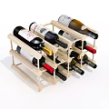 Wooden Multi Tier Wine Rack For Storing Various Wine Bottles With Simple Design