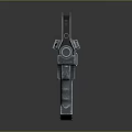 Modern Tactical Firearm With Metallic Finish Magazine Barrel And Dark Reflection