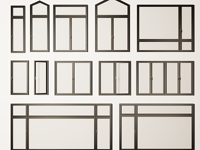 Modern window frame 3d model