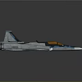 Modern Fighter Jet Model Design With Blue Accents And Orange Cockpit