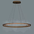Modern Transparent Chandelier with Wavy Acrylic Shade and Illuminated Metal Frame