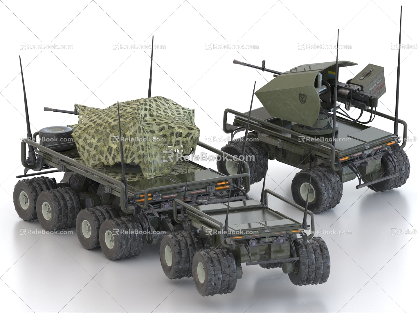 Military Truck Mortar Mountain Gun Military Off-Road Vehicle Supply Vehicle model