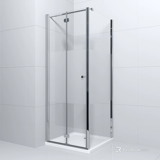 Modern Shower Sauna Design With Glass Enclosure And White Tiled Walls For Relaxing Experience 3d model 