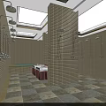 SPA Sauna Interior Design with Shower Facilities Skylights Tiled Walls and Flooring
