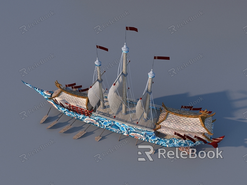 Wooden Boat 3D Model model