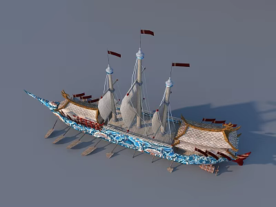 Wooden Boat 3D Model 3d model