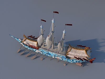 Wooden Boat 3D Model 3d model