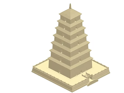 Chinese Pagoda Big Wild Goose Pagoda 3d model