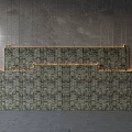 Modern Gray Stone Background Wall Design With Textured Surface And LED Strip Lighting 3d model