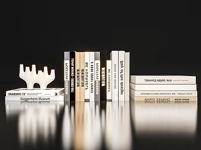 Stacked Books And Magazines Collection With Varied Colored Spines And Modern 3d model