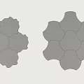 Geometric Petal Shaped Floor Tiles In Light Brown Dark Brown And Beige Tones