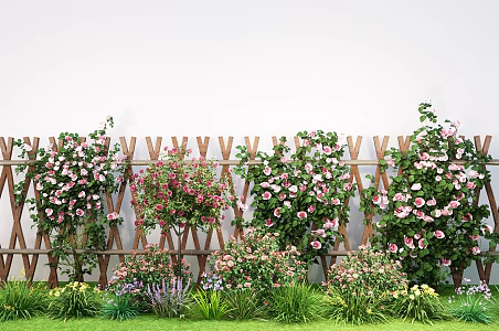Modern Vine Plant Rose Wall Green Plant Chinese Rose Climbing Vine Green Plant Wall 3d model