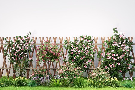 Modern Vine Plant Rose Wall Green Plant Chinese Rose Climbing Vine Green Plant Wall 3d model