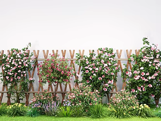 Modern Vine Plant Rose Wall Green Plant Chinese Rose Climbing Vine Green Plant Wall 3d model
