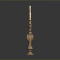 Ornate Vintage Brass Candelabra With Three Decorative Arms And Carved Base Design