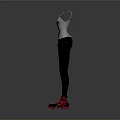 Stylish Fashion Outfit With Pink Tank Top Black Leggings And Red Sneakers