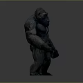 Muscular Standing Gorilla 3D Model With Detailed Body Pose And Structure
