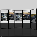 Foldable Exhibition Display Rack With Multiple Panels Showing Car