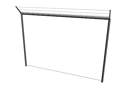 Road Traffic Safety Barrier With Metal Frame Structure And Durable Protective Design For Highways 3d model