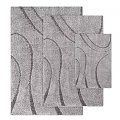 Gray Rugs With Wavy Patterns In Different Sizes For Home Decor 3d model