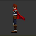Man With Red Hair Red Scarf White Shirt Blue Pants Brown Boots Arms Outstretched