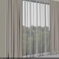 Beige Curtains With White Sheer Panels Framing Window Letting Natural Light Into Wooden Floor Room