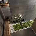 Modern aisle Zen end view aisle 3d model