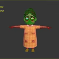 Cartoon Woman Wearing Glasses In Yellow Plaid Dress With Red Buttons Red Shoes Arms Outstretched