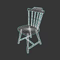 Rustic Wooden Single Chair With Slat Back Design And Solid Wood Seat Structure