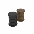 Stacked Black and Wooden Round Tea Tables for Home Decorative Use