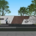 Garden Ornament With Stone Wall Sculpture Water Feature And Trees In Outdoor Space