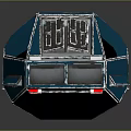 Futuristic Blue Spaceship Model With Geometric Design Transparent Windows And Metallic Texture